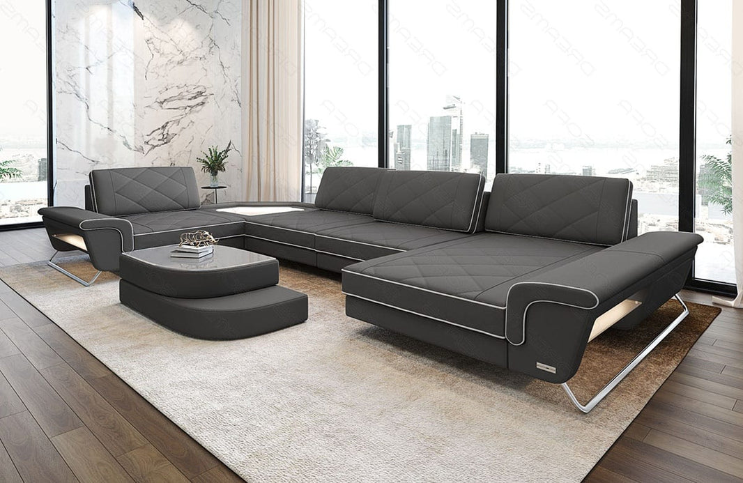 Stoff Wohnlandschaft Ferrara U-Form