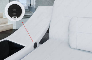 Stoff Ecksofa Calabria L-Form Braun-Weiß
