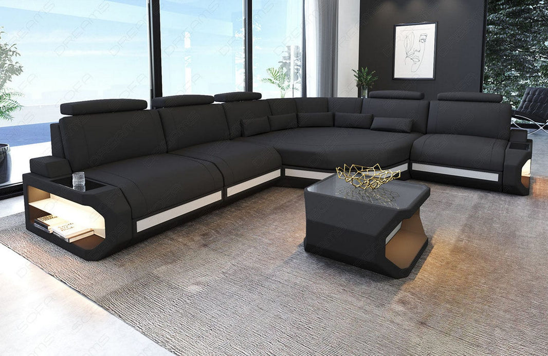 Couch Asti L Form in Stoff