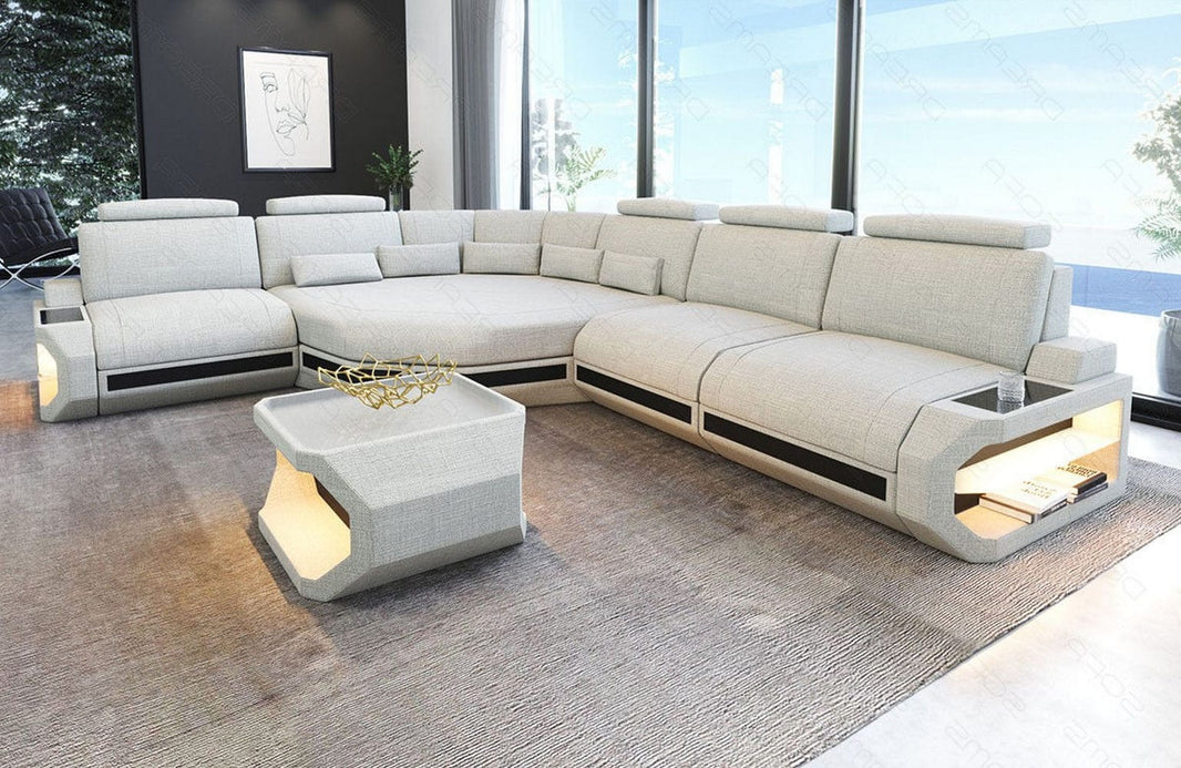 Couch Asti L Form in Stoff