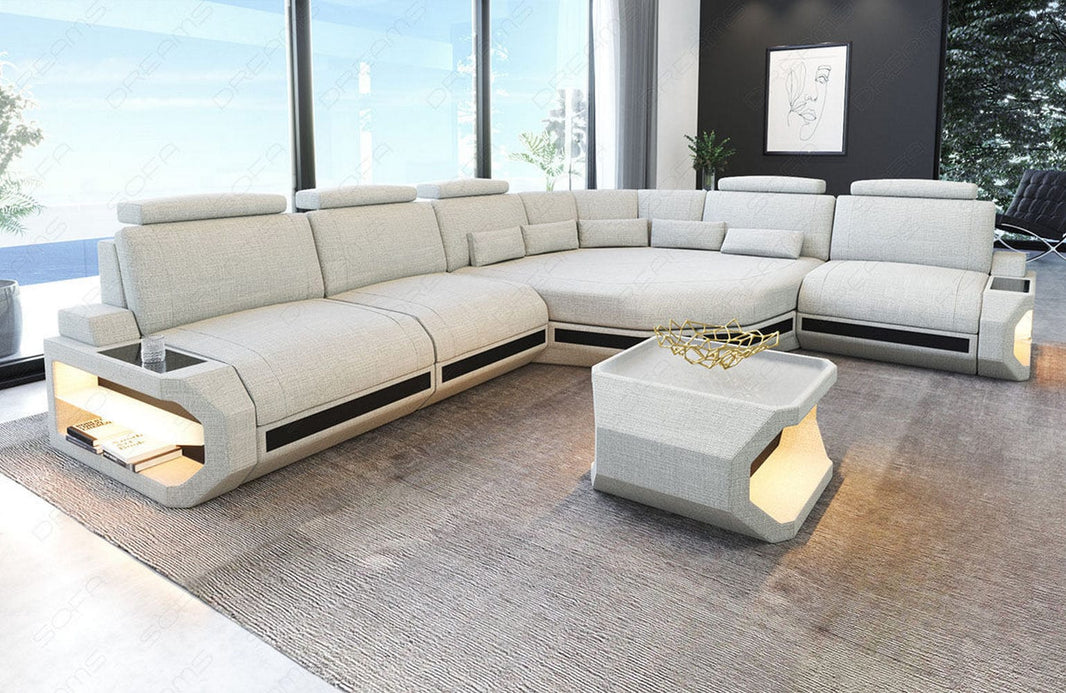 Couch Asti L Form in Stoff