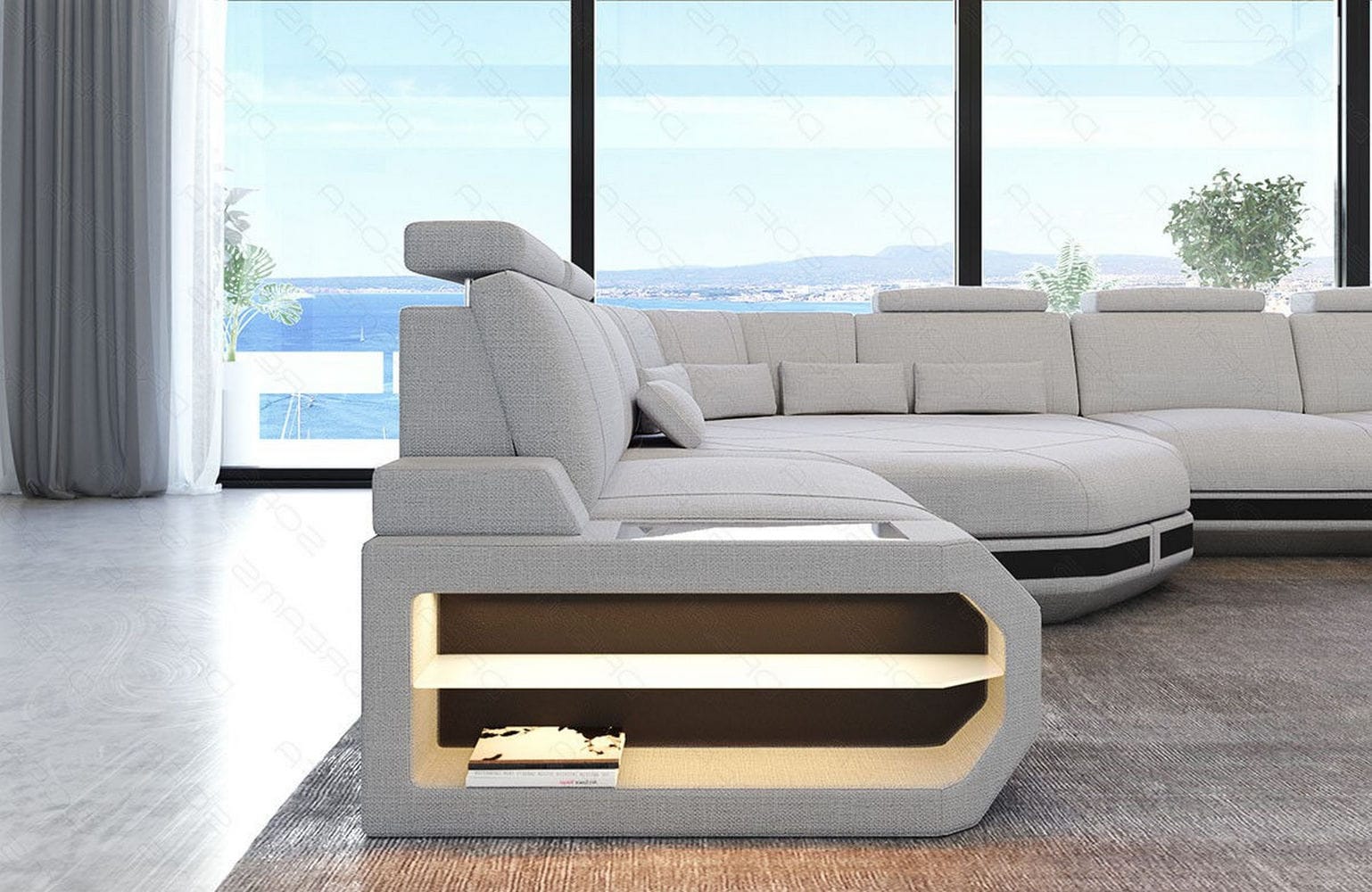 Stoffsofa Asti L-Form – Komfort & Stil Macchiato-Schwarz