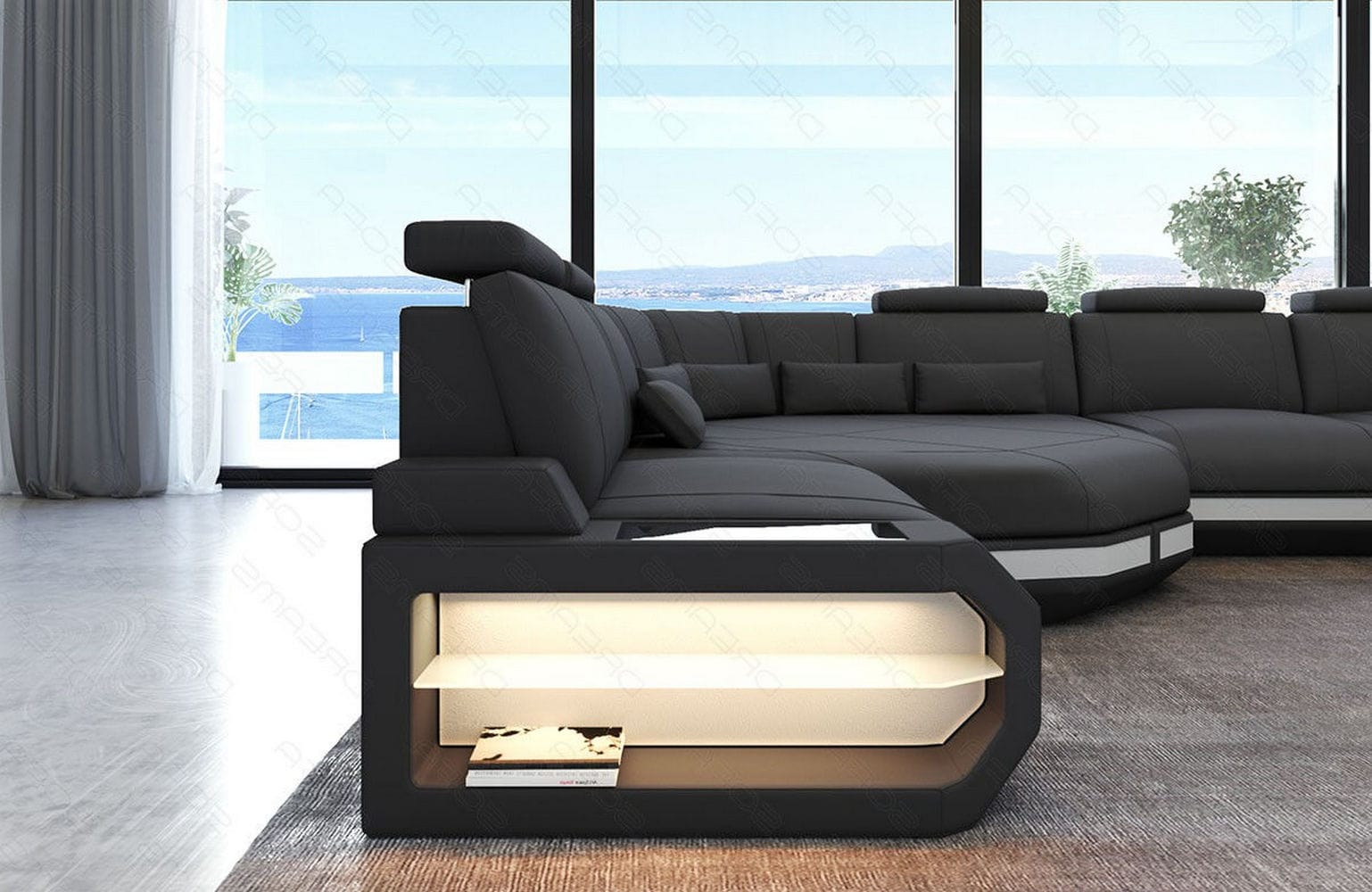 Stoffsofa Asti L-Form – Komfort & Stil Grau-Weiß