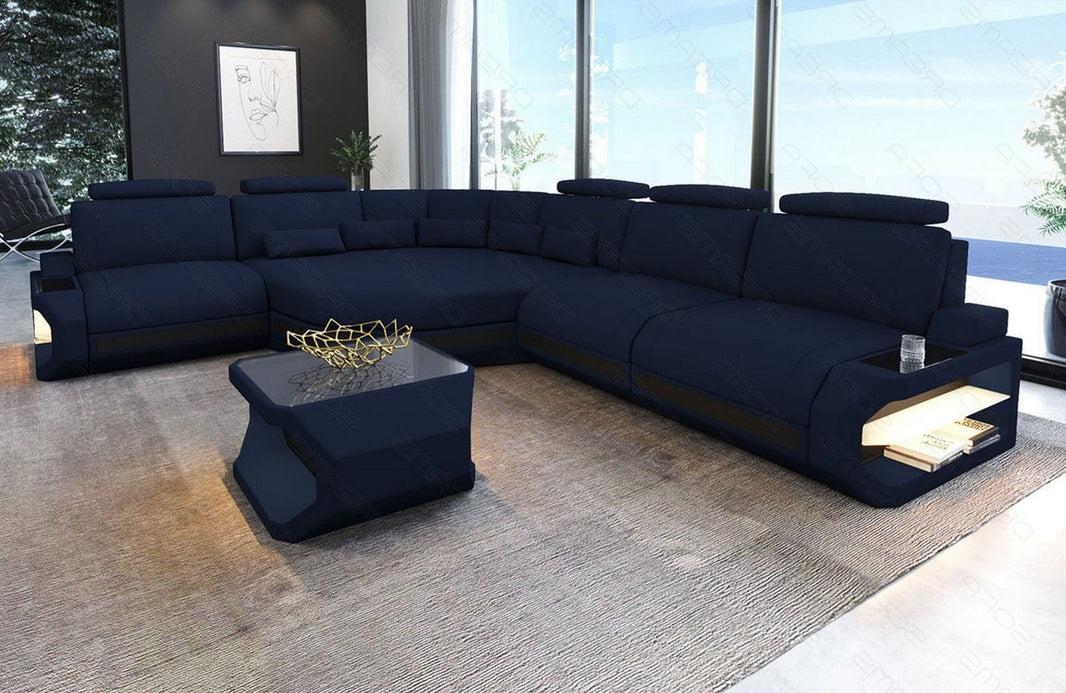 Couch Asti L Form in Stoff