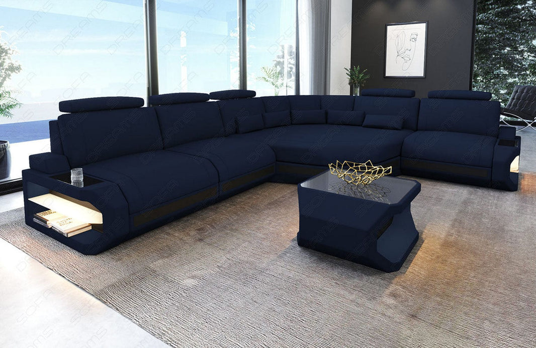 Couch Asti L Form in Stoff