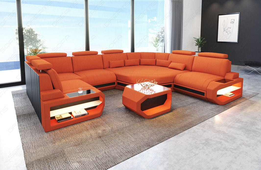 Mini Wohnlandschaft Asti U-Form aus Stoff