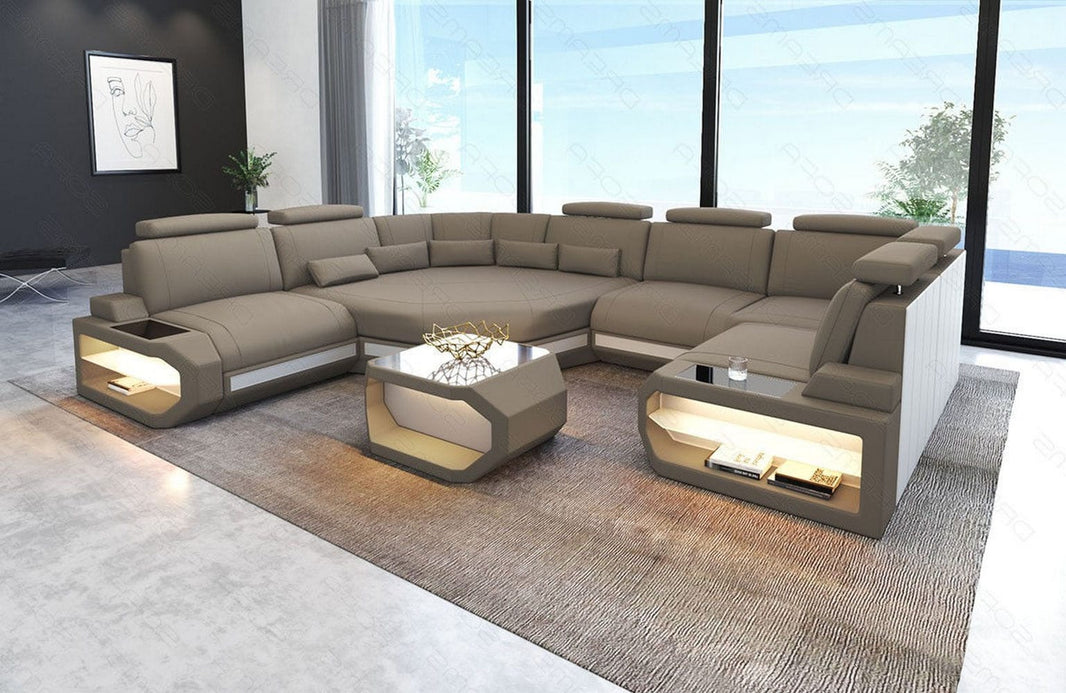Mini Wohnlandschaft Asti U-Form aus Stoff
