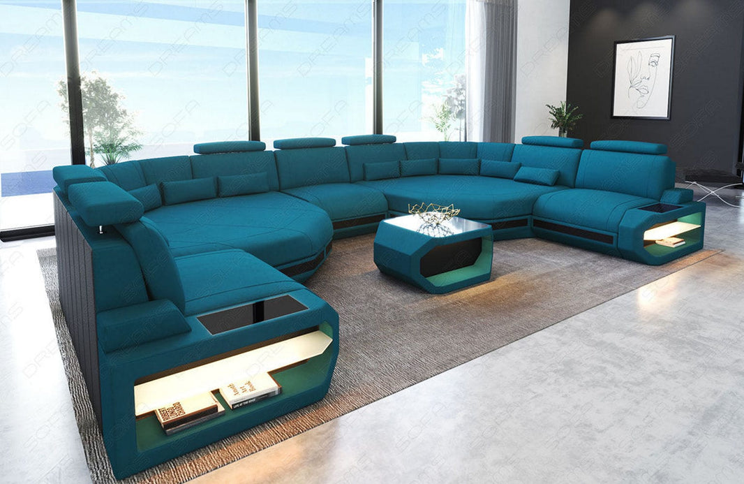 XXL Stoff Wohnlandschaft Asti U-Form