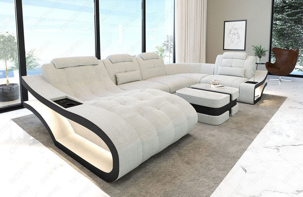 Stoff Wohnlandschaft Modell U Form