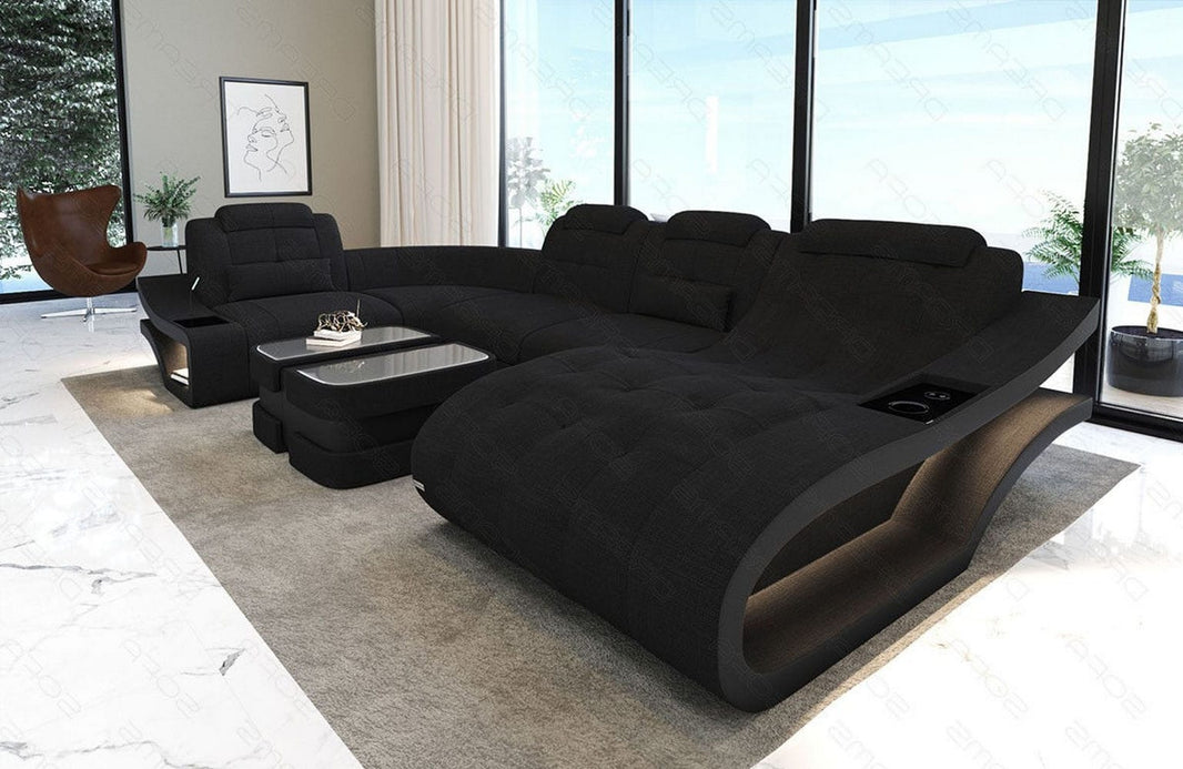 Stoff Wohnlandschaft Modell U Form