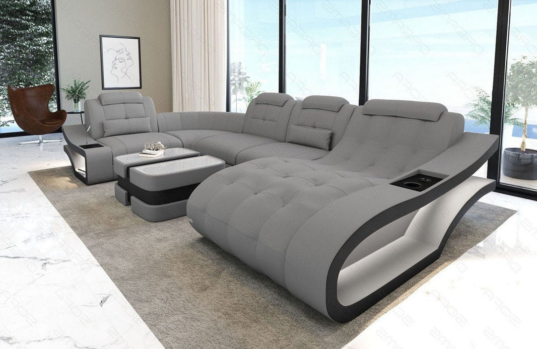 Stoff Wohnlandschaft Modell U Form