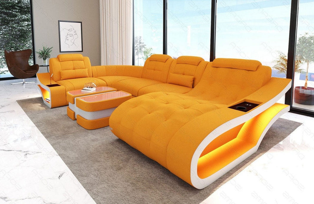 Stoff Wohnlandschaft Elegante U-Form