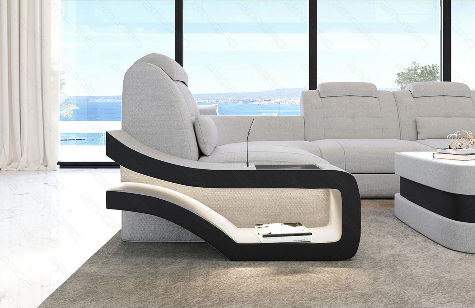 Ecksofa Elena Stoff – Modern & Komfortabel Macchiato-Schwarz