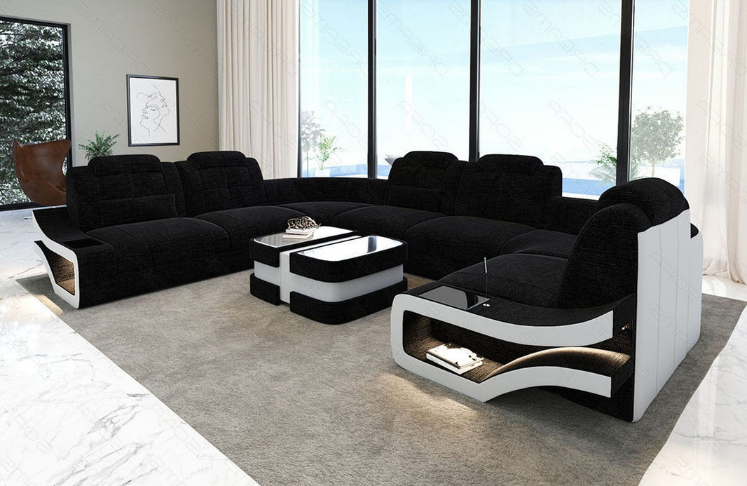 Couchlandschaft Elena U Form in Stoff