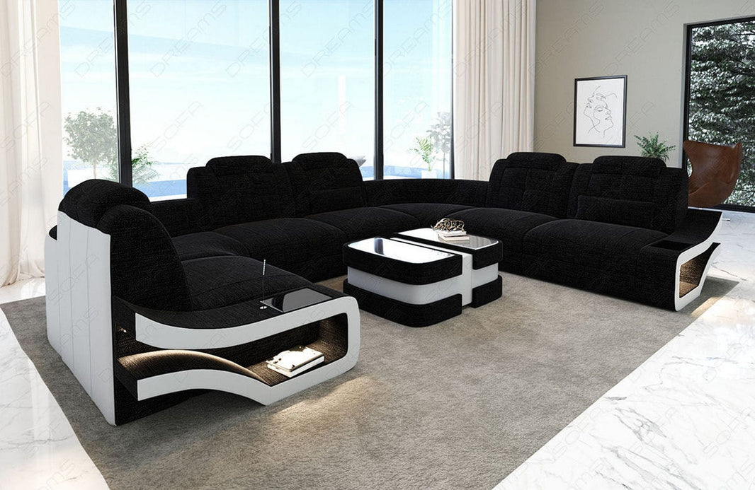 Couchlandschaft Elena U Form in Stoff