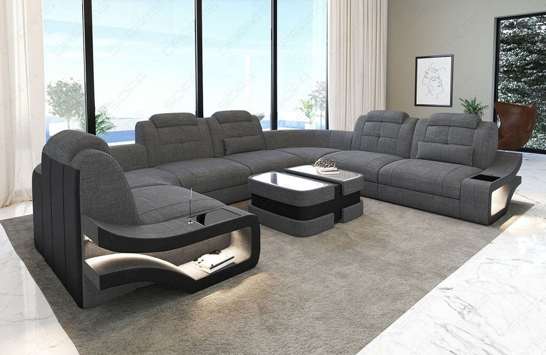 Couchlandschaft Elena U Form in Stoff