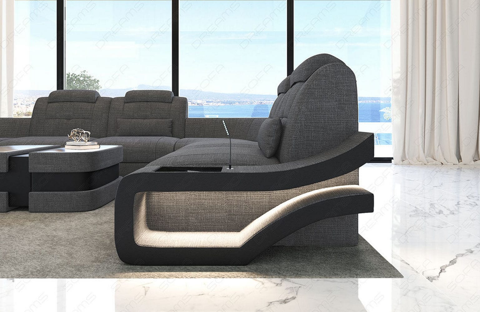 Polster-Wohnlandschaft Elena – Komfort & Stil Grau-Schwarz