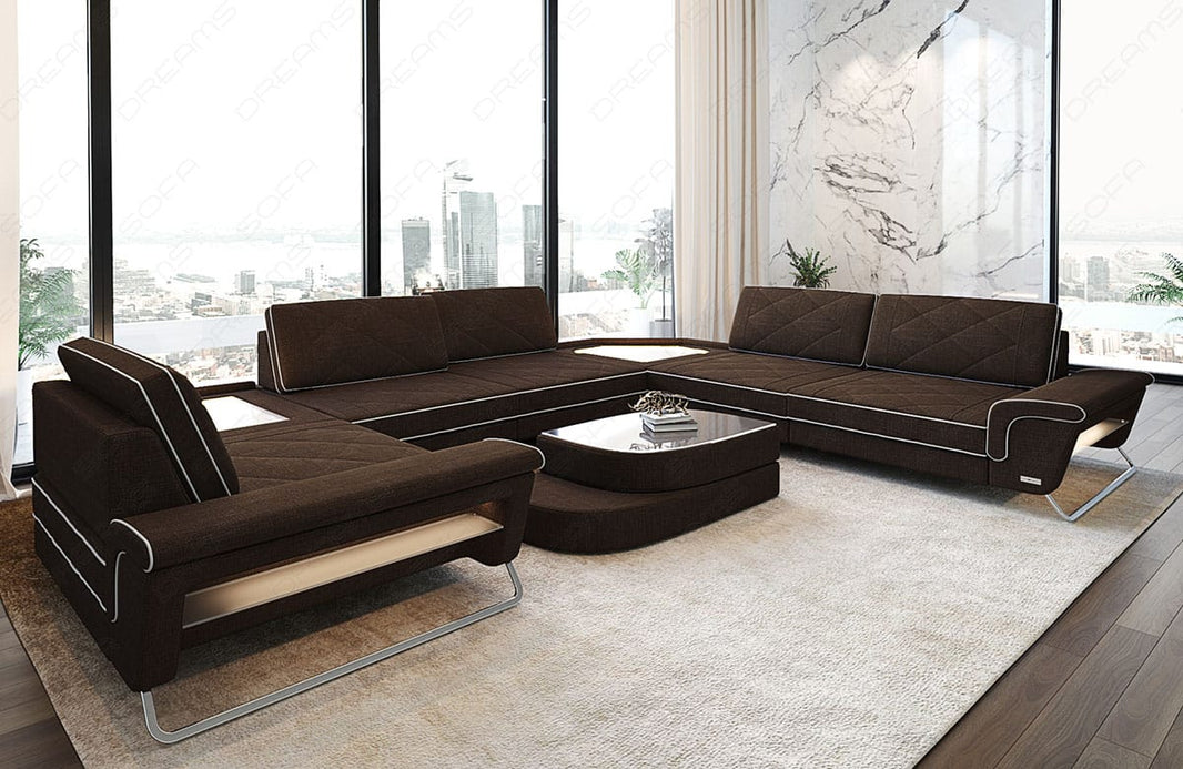 Couchlandschaft Sepino U Form in Stoff