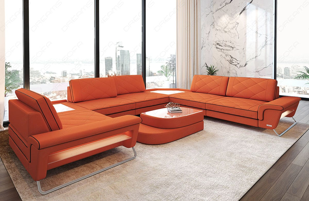 Couchlandschaft Sepino U-Form in Stoff
