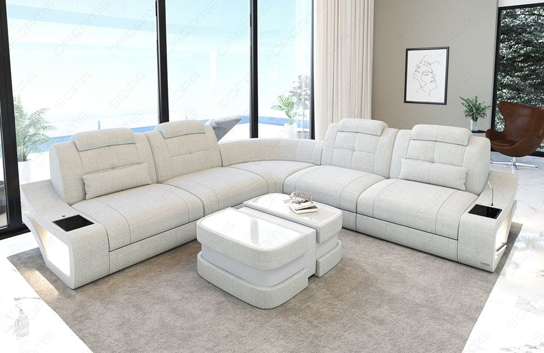 Couch Elena Lang L Form in Stoff