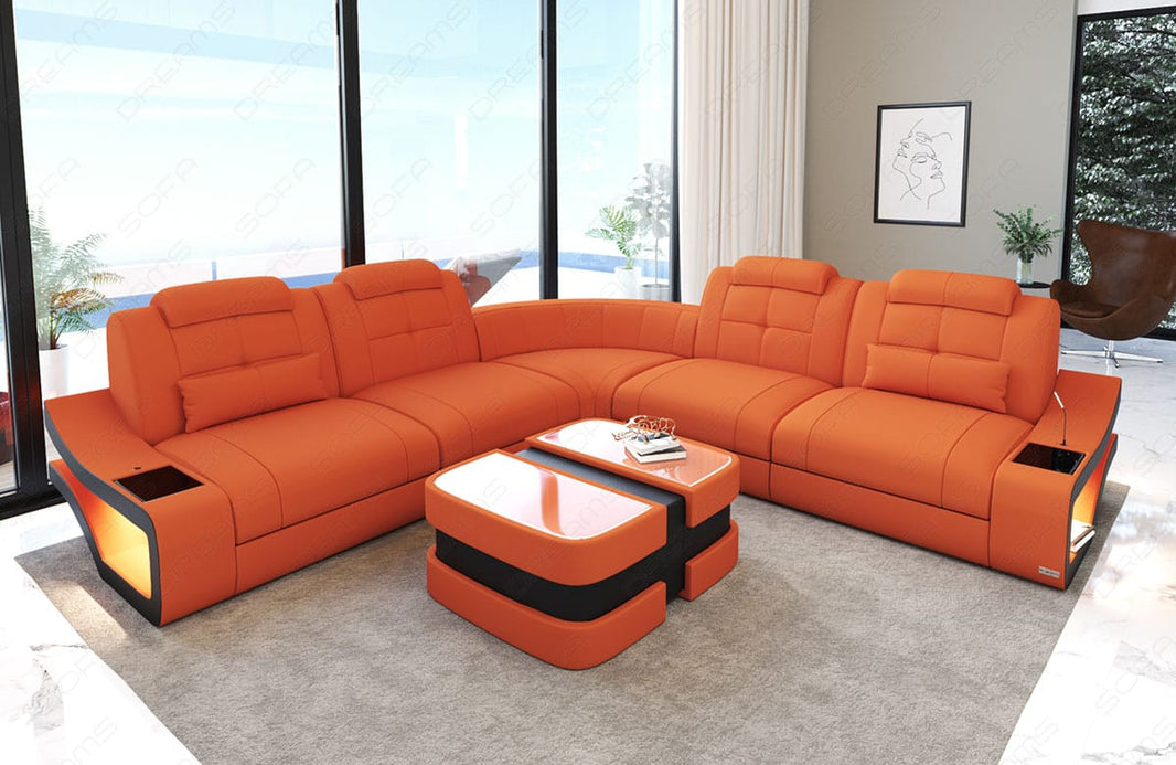 Couch Elena Lang L-Form in Stoff