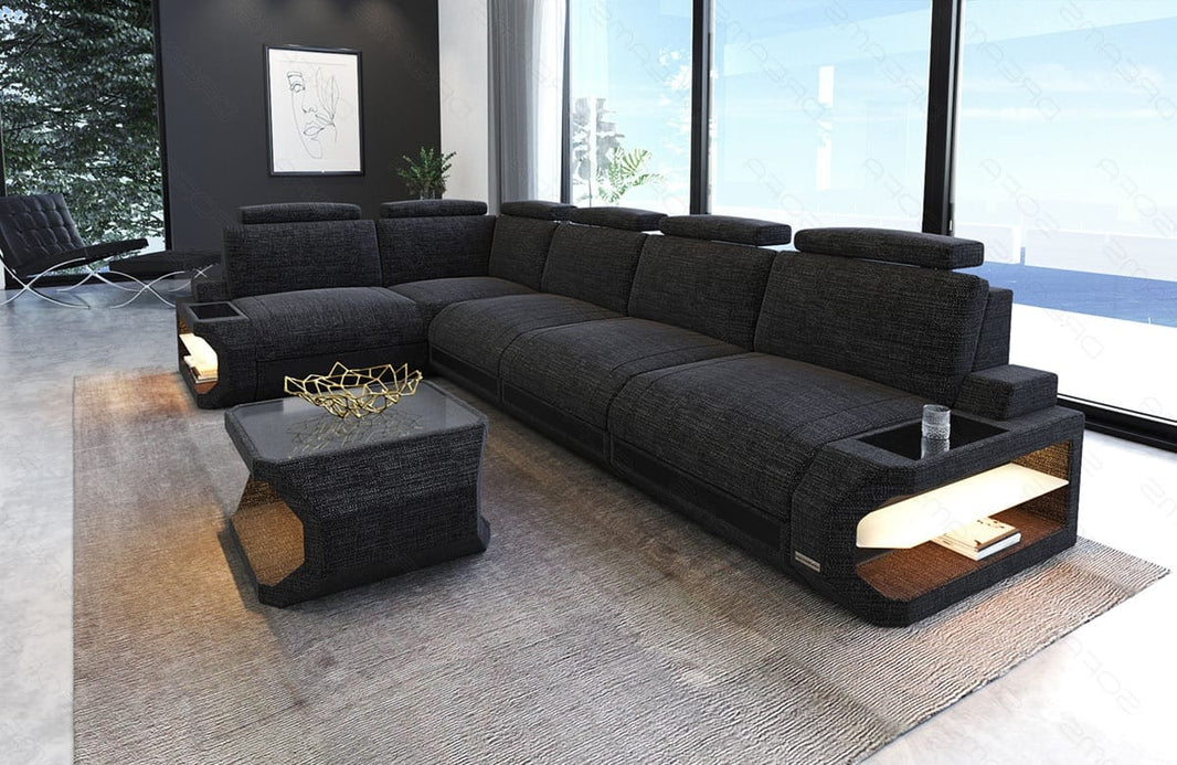 Ecksofa Siena Lang L-Form aus Stoff