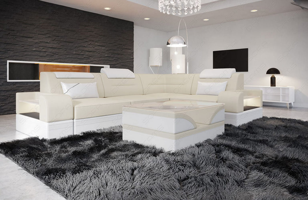 Couch Trivento L-Form in Stoff Kurz