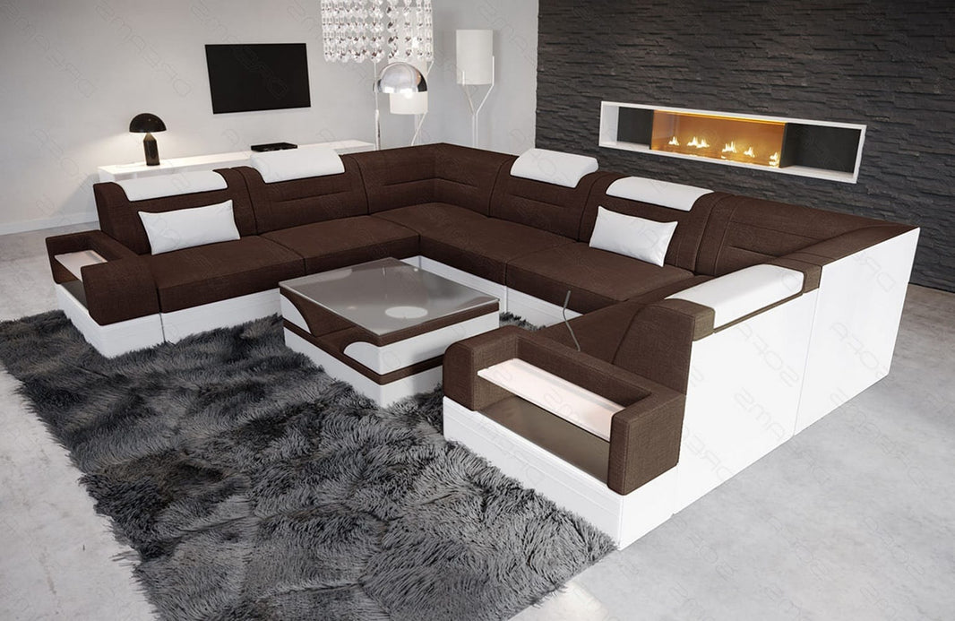 Wohnlandschaft Trivento U-Form aus Stoff