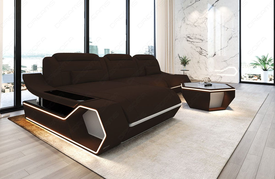 Couch Toscano L-Form in Stoff