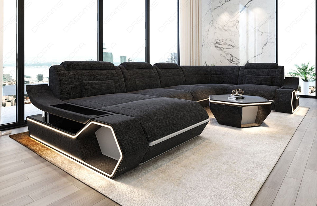 Wohnlandschaft Toscano U-Form aus Stoff