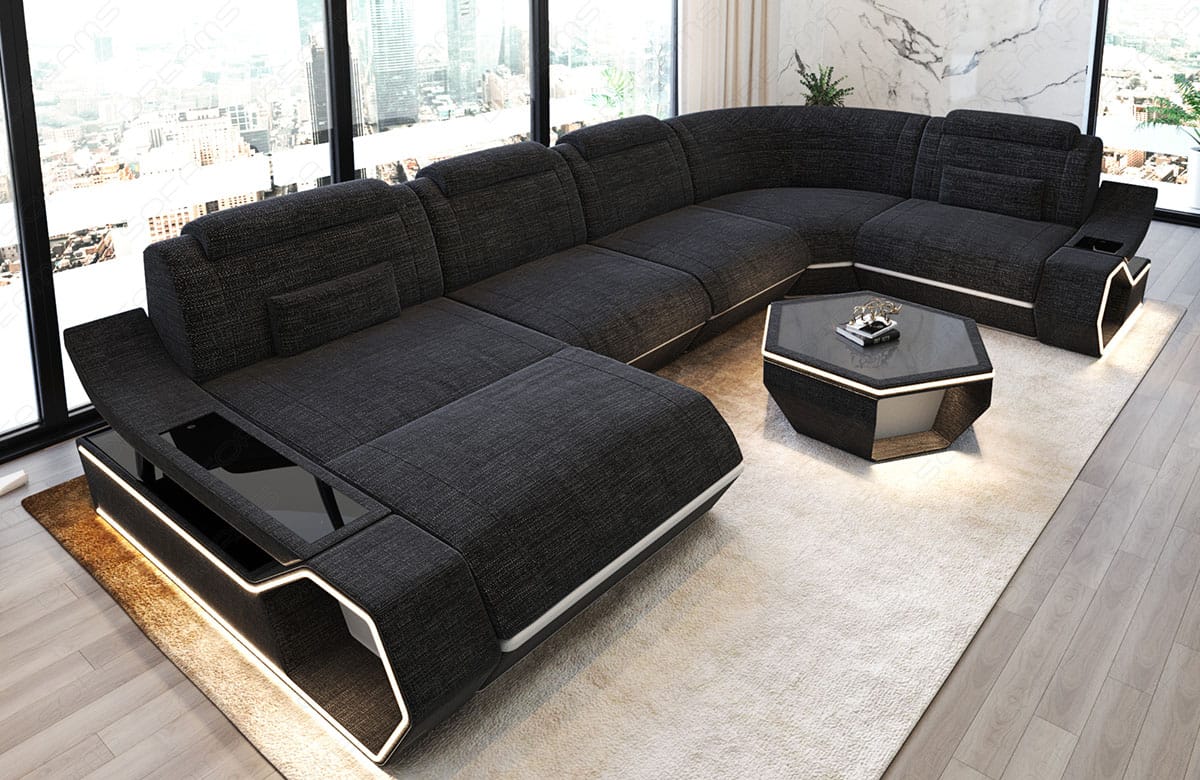 Wohnlandschaft Toscano U-Form aus Stoff