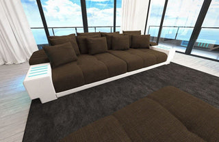 Stoff Bigsofa Bellagio Braun-Weiß