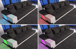 Stoff Bigsofa Bellagio Braun-Weiß