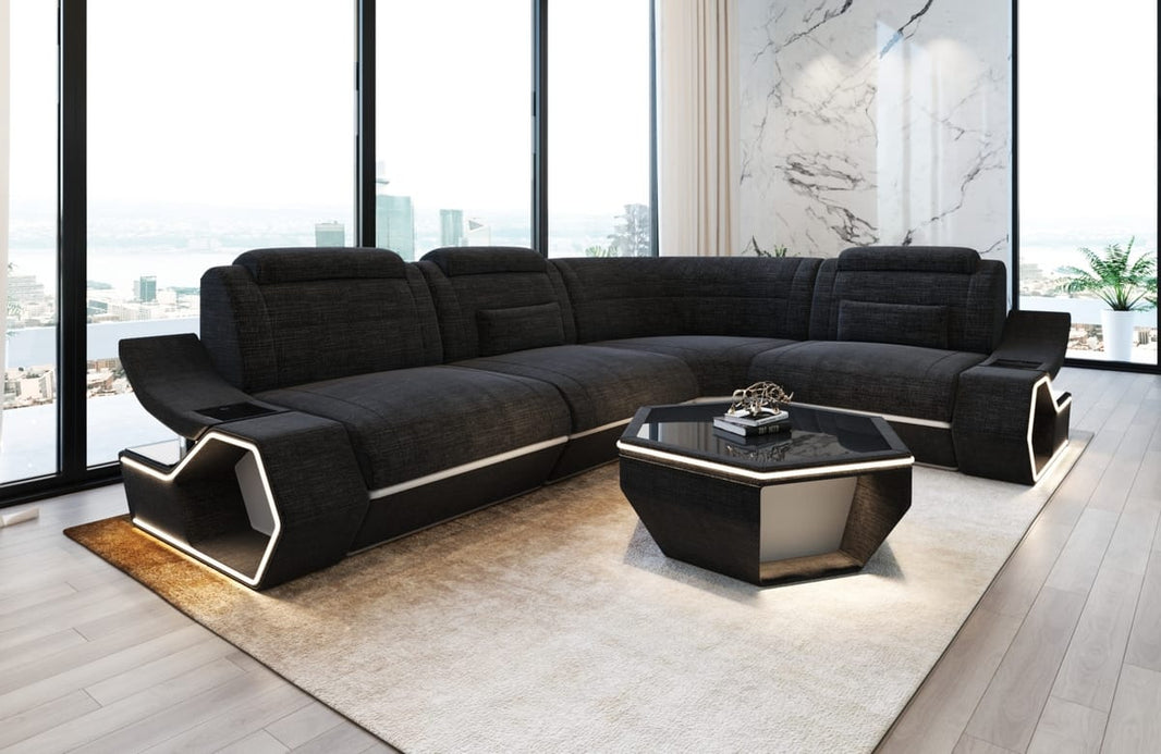 Ecksofa Pescara L Form aus Stoff