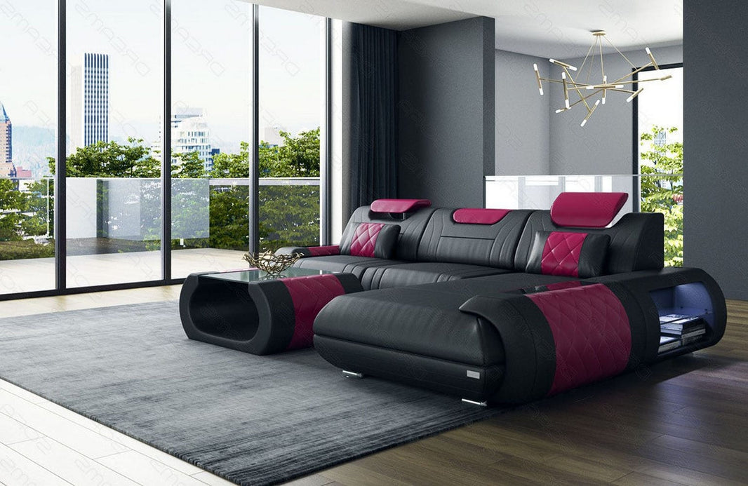 Ecksofa Rimini L Form aus Leder