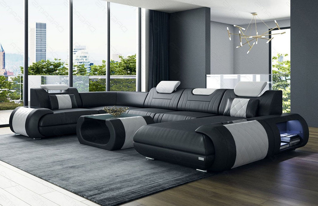 Leder Couch Rimini U-Form
