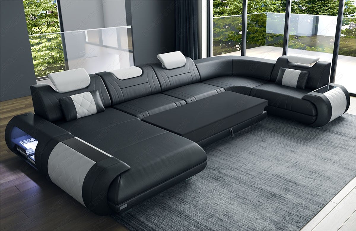 Leder Wohnlandschaft Rimini – Modern und Komfortabel weiß