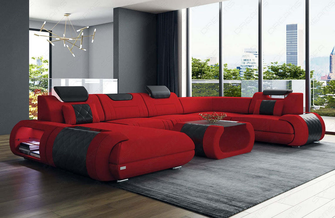Wohnlandschaft Rimini U-Form aus Stoff