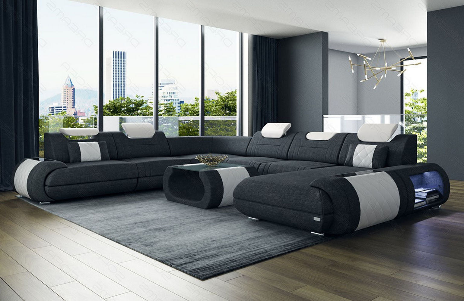 XXL Stoff Wohnlandschaft Rimini – Modern & Bequem