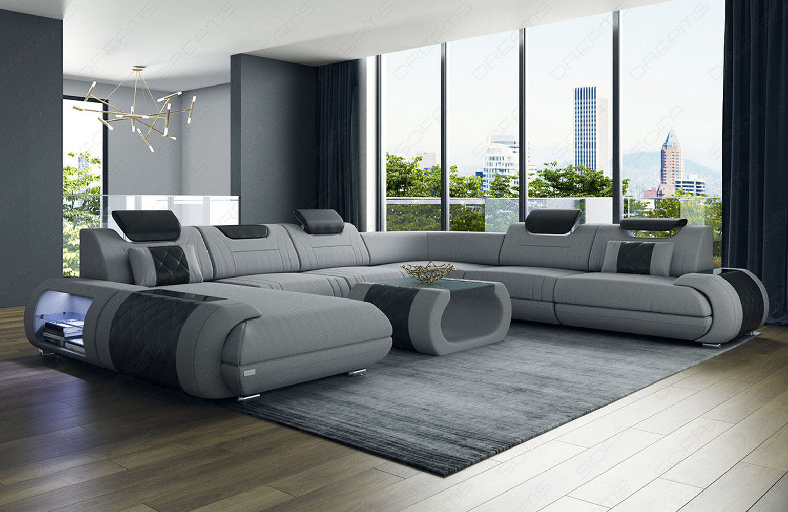 XXL Stoff Wohnlandschaft Rimini – Modern & Bequem