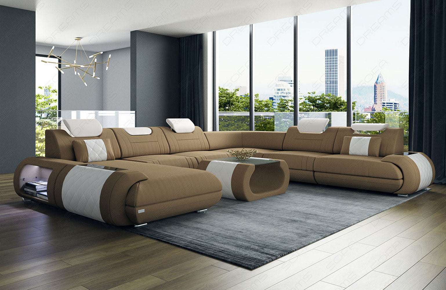 XXL Stoff Wohnlandschaft Rimini – Modern & Bequem