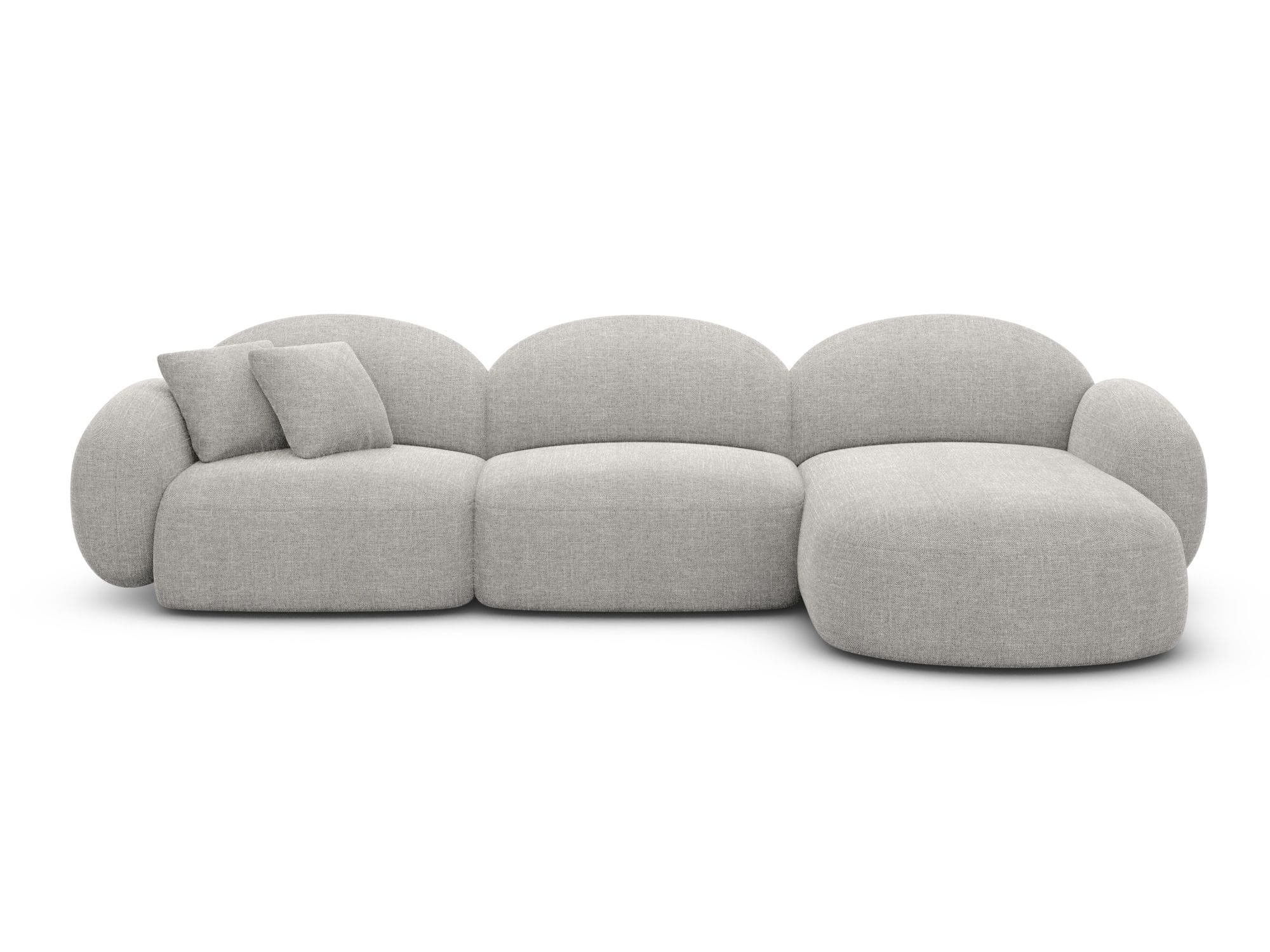 Couch Mirello L-Form in Stoff Hellgrau