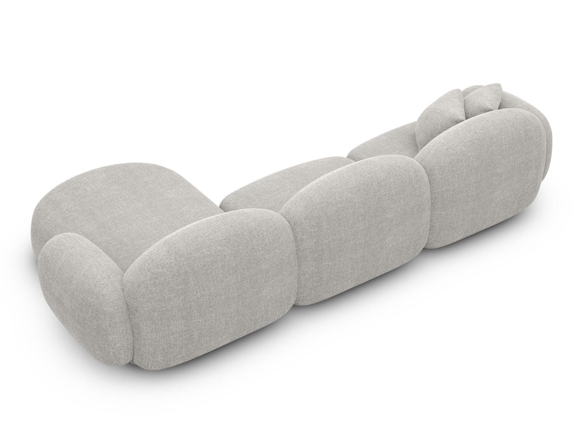 Couch Mirello L-Form in Stoff Hellgrau