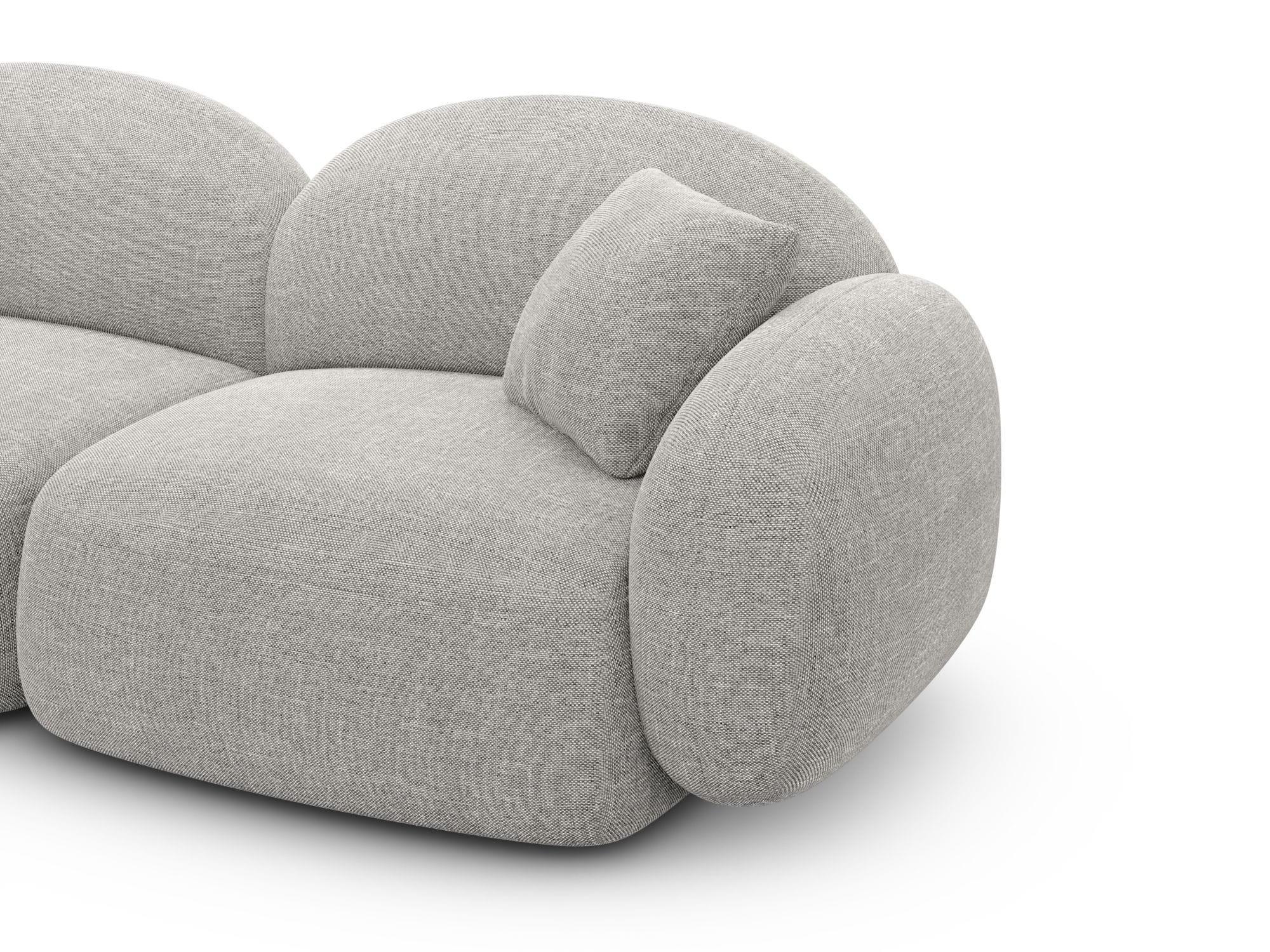 Couch Mirello L-Form in Stoff Hellgrau