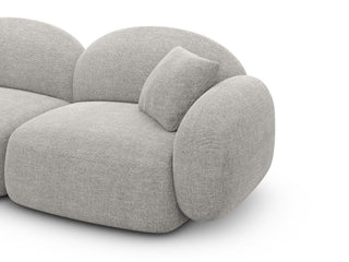 Couch Mirello L-Form in Stoff Hellgrau