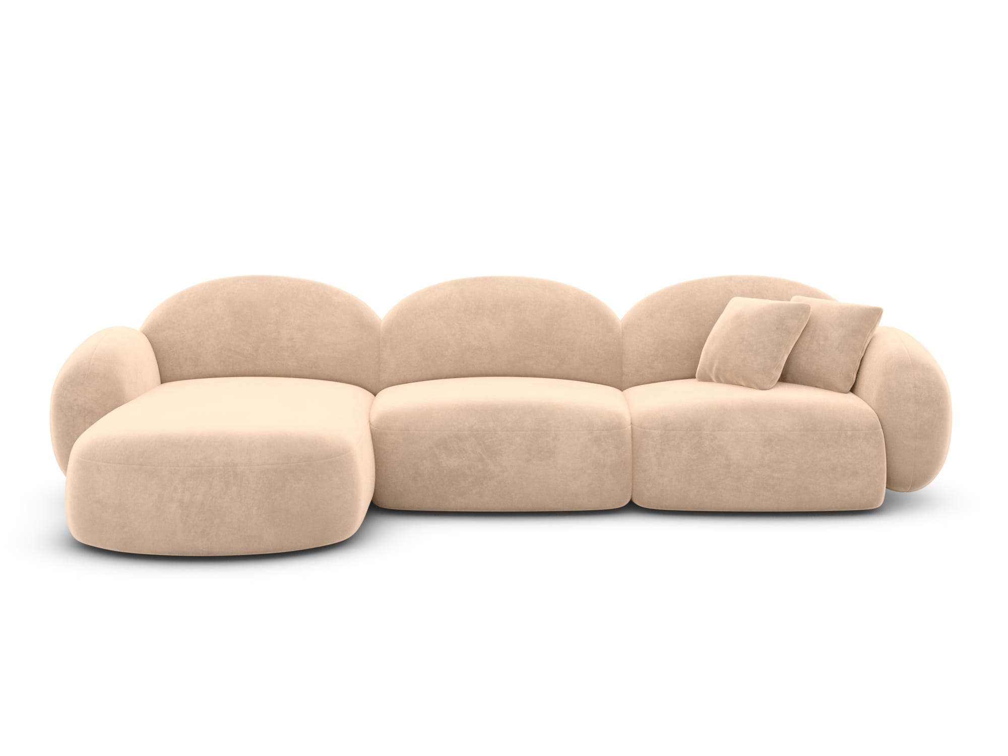 Polster Ecksofa Mirello L Form kurz Beige
