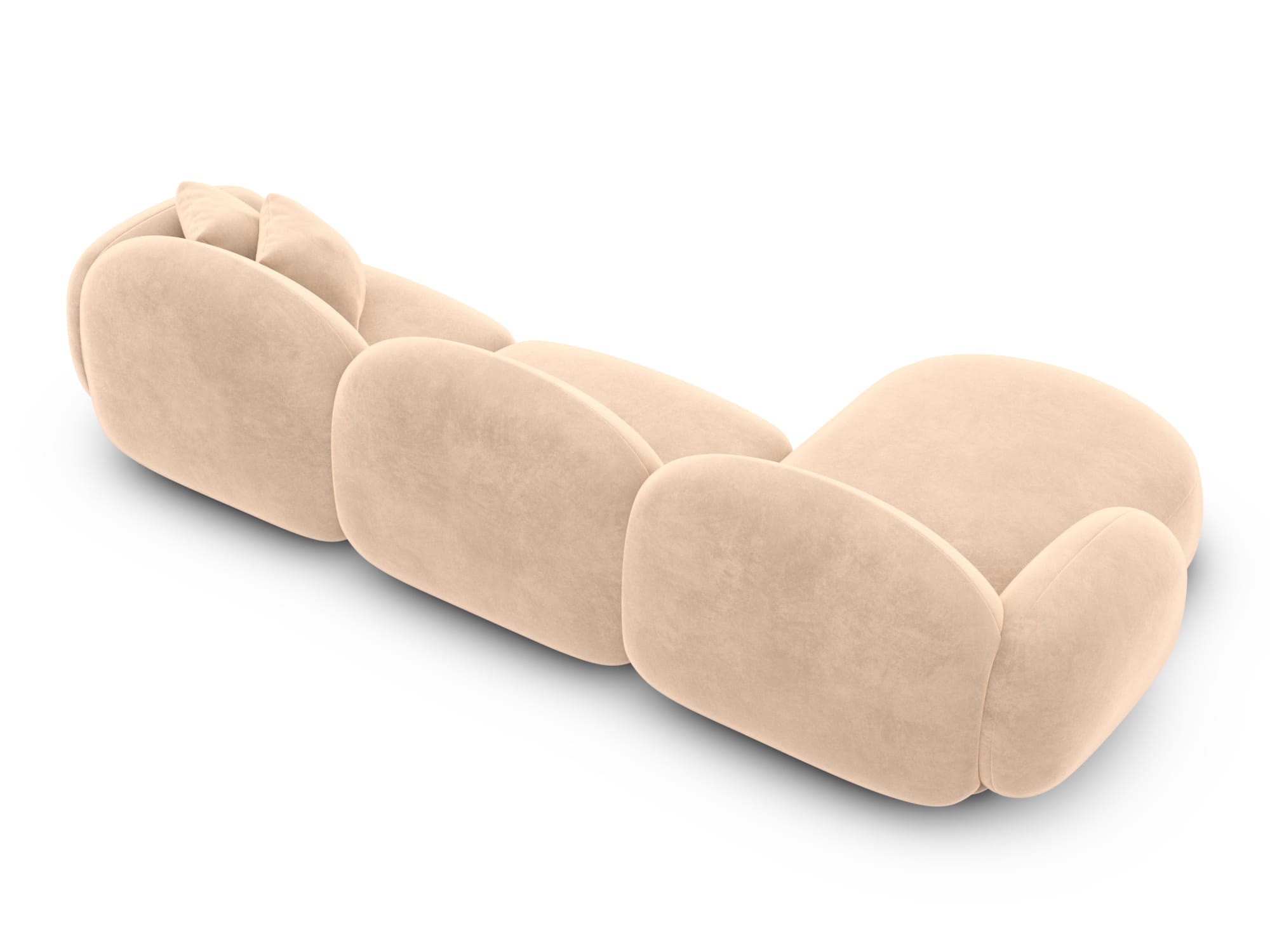 Polster Ecksofa Mirello L Form kurz Beige