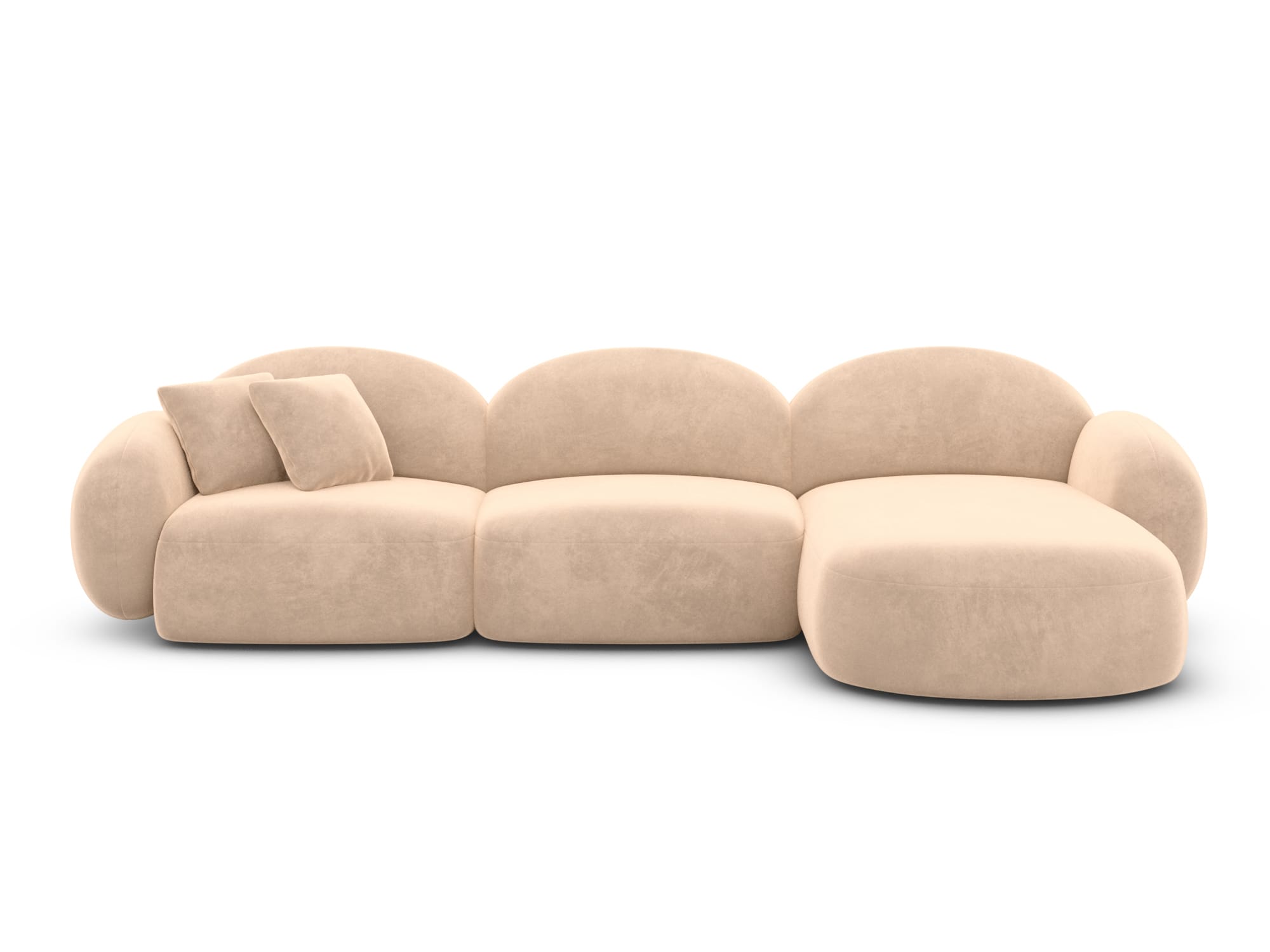 Polster Ecksofa Mirello L Form kurz Beige