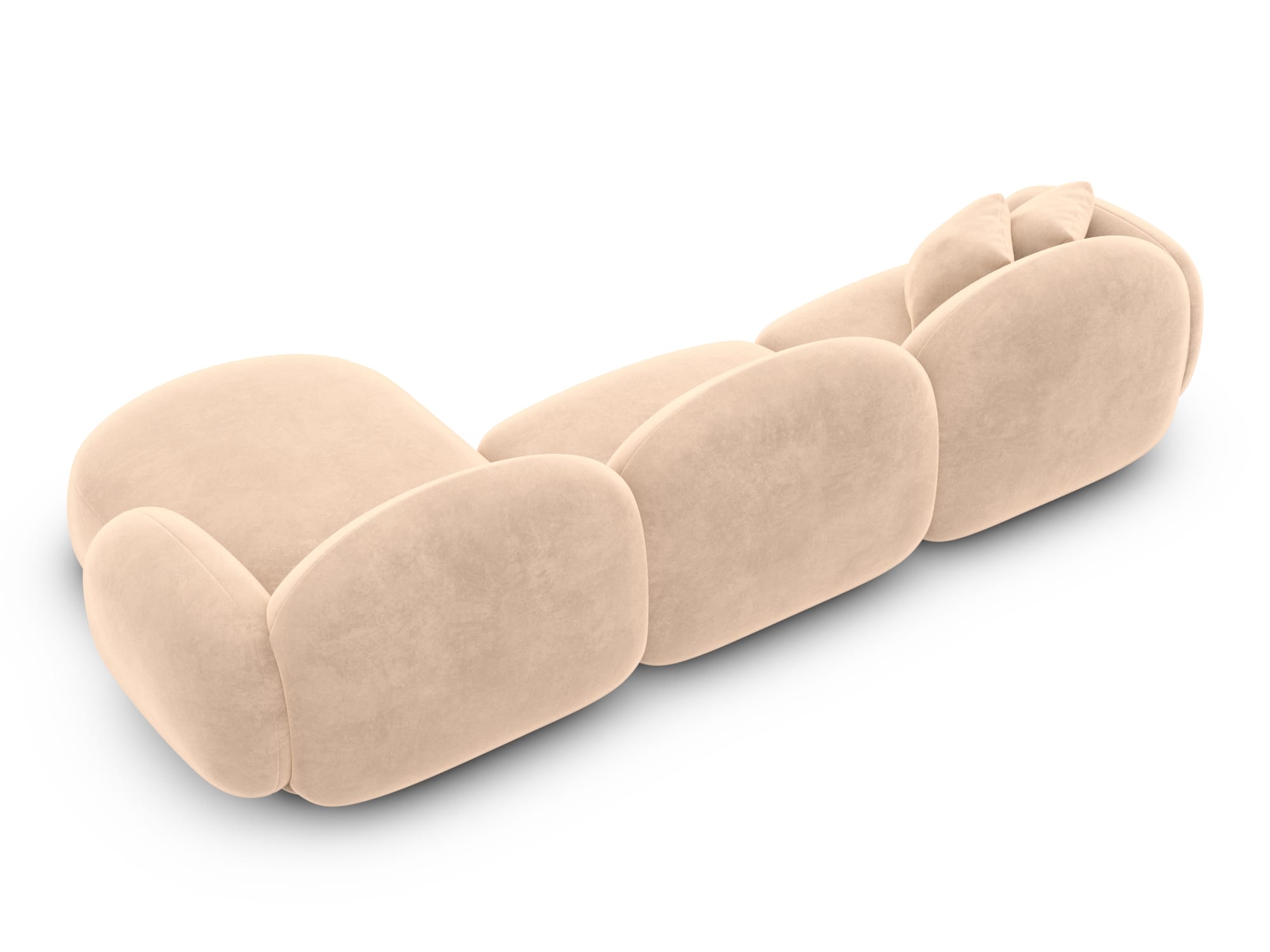 Polster Ecksofa Mirello L Form kurz Beige