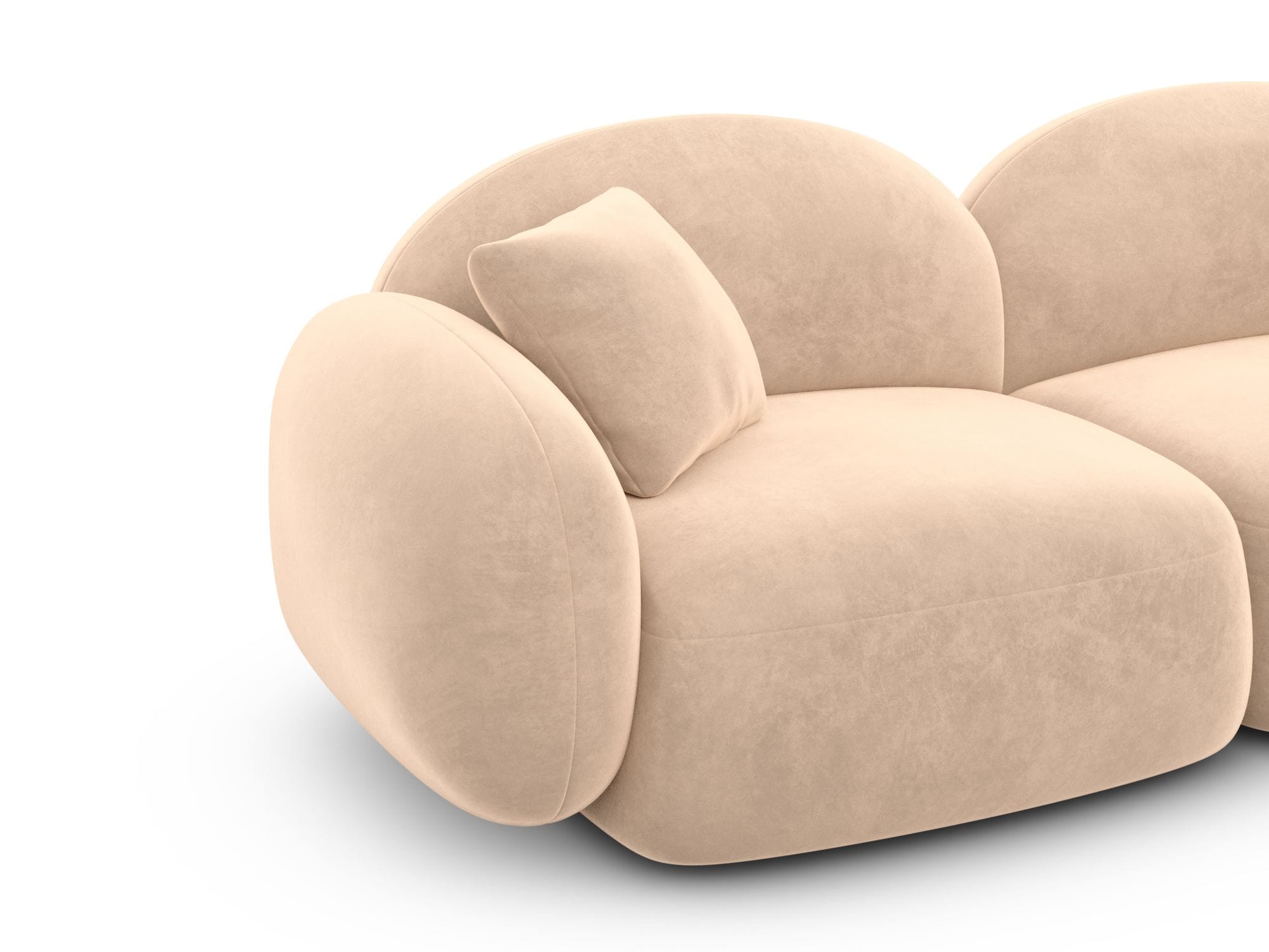 Polster Ecksofa Mirello L Form kurz Beige